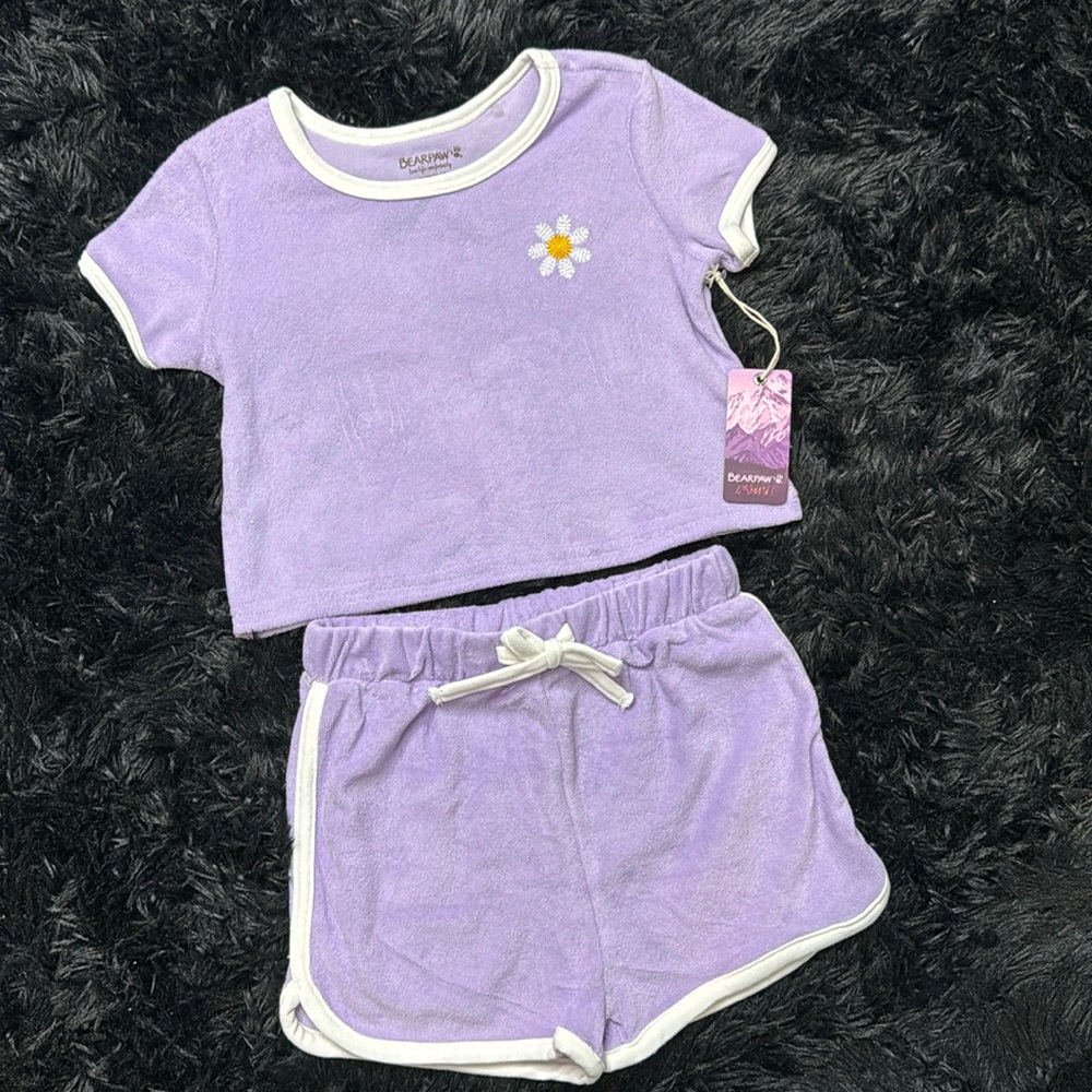 🌸🌟 BearPaw Little Girls 2PC Top & Short Swim Cover-Up🌟🌸